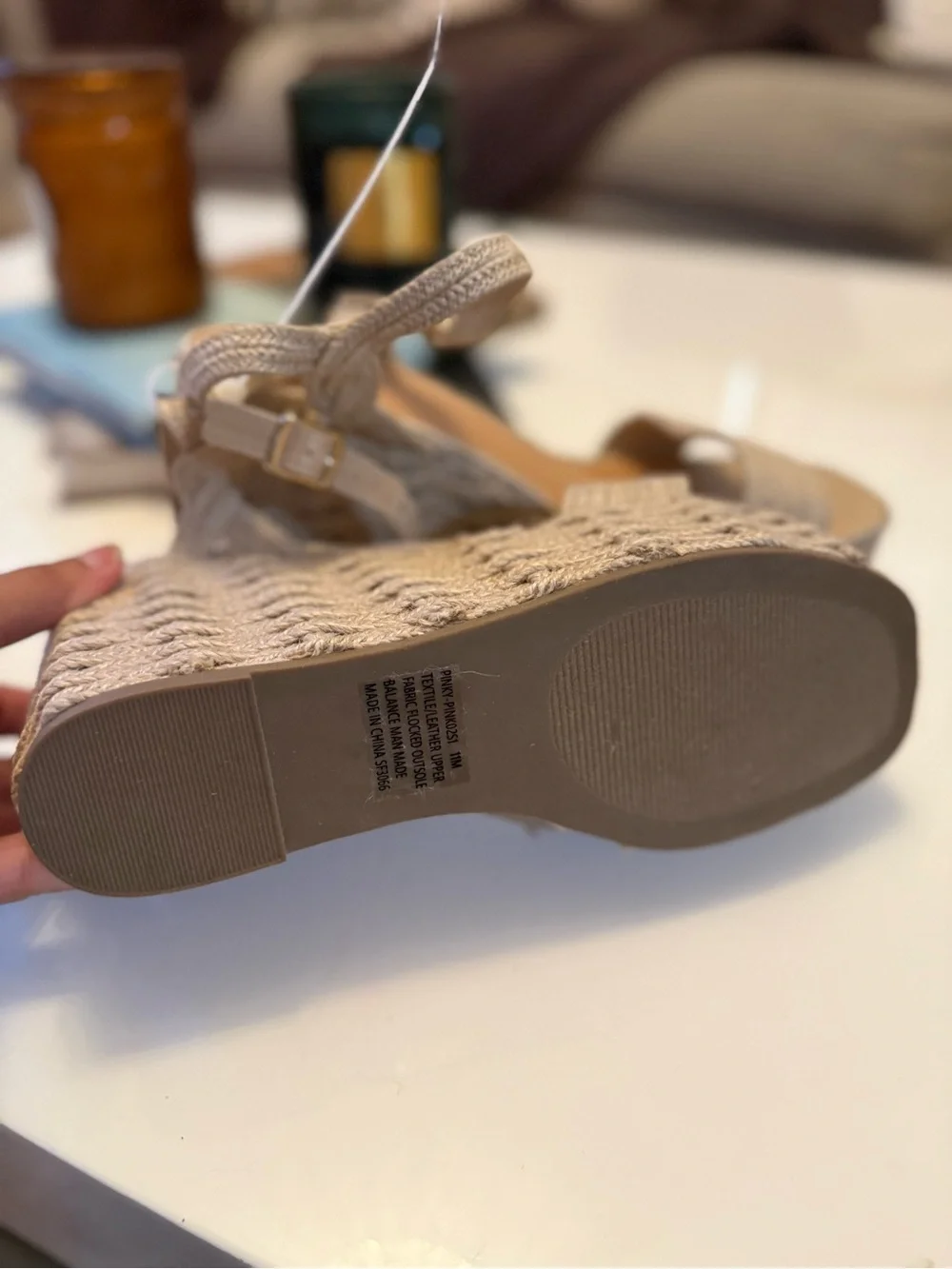 Steve Madden Neutral Woven Espadrille Platform Wedges